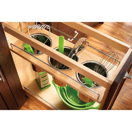 Rev-A-Shelf Rev-A-Shelf - 8-Inch Kitchen Utensil Soft Close Pull Out Cabinet Organizer 448UT-BCSC-8C